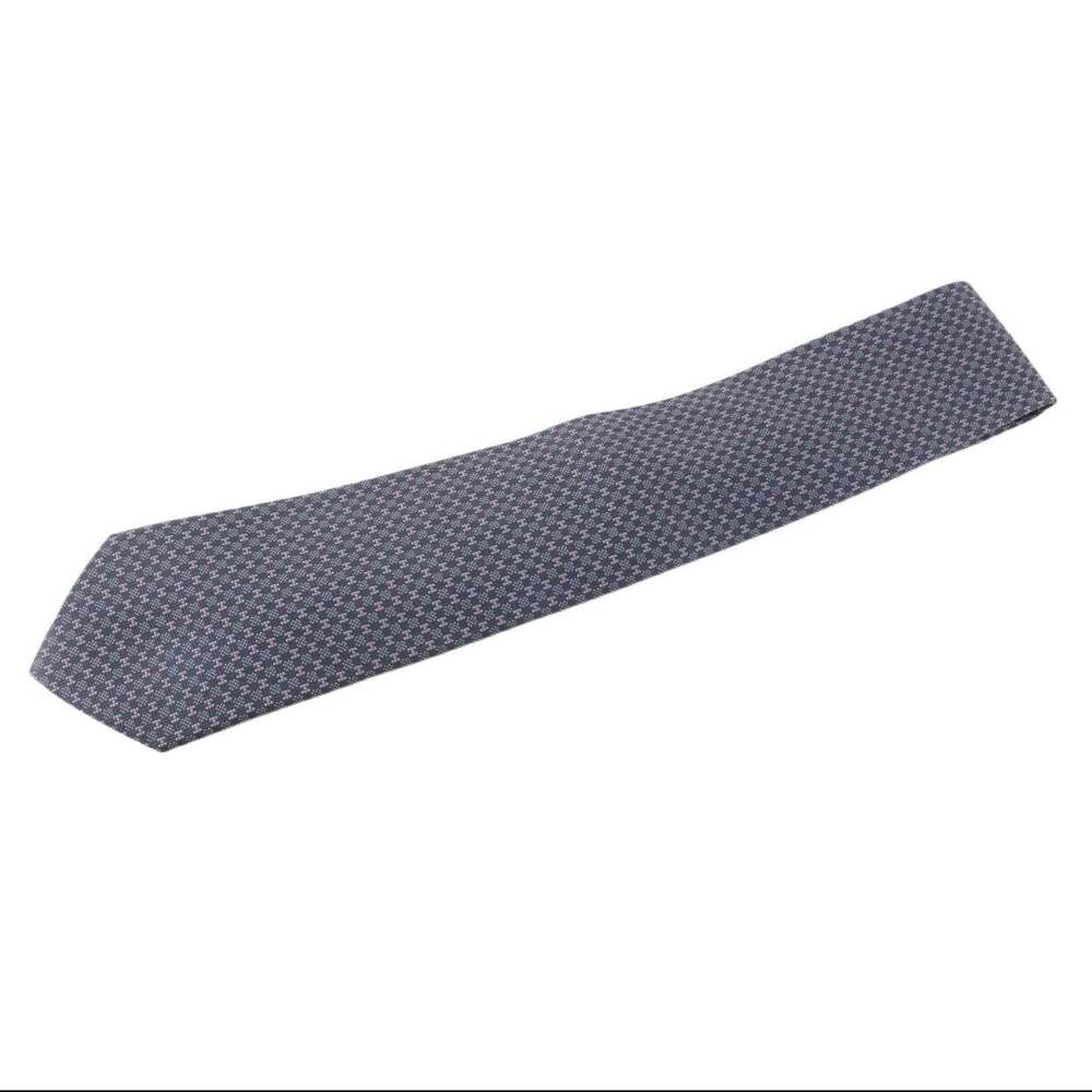 Hermès Blue Patterned Silk Tie